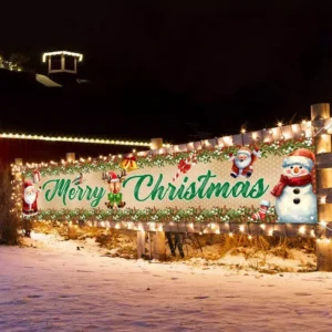 Vintage Christmas Outdoor Banner Flag