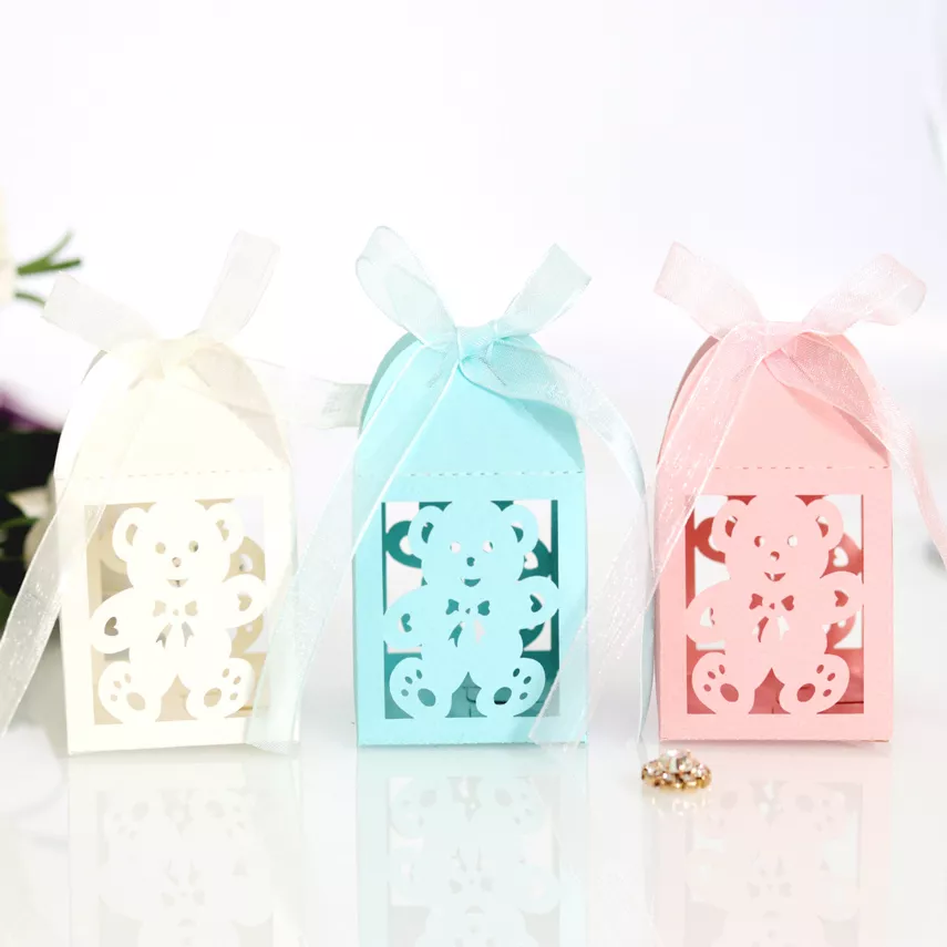 50pcs Blue Bear Candy Boxes – Perfect for Parties and Celebrations