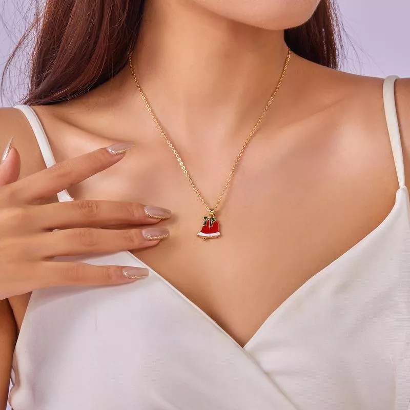 Trendy Christmas Snowflake & Santa Pendant Necklace