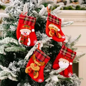 Mini Christmas Stocking Ornament & Candy Gift Sack – Festive Tree Décor