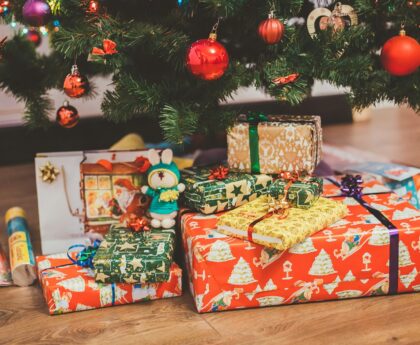 Wrapped Christmas presents under the tree