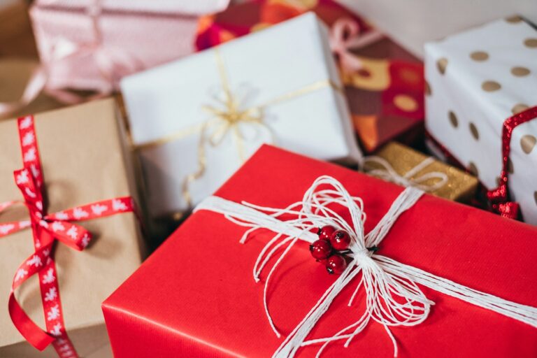 Wrapped Christmas presents under the tree